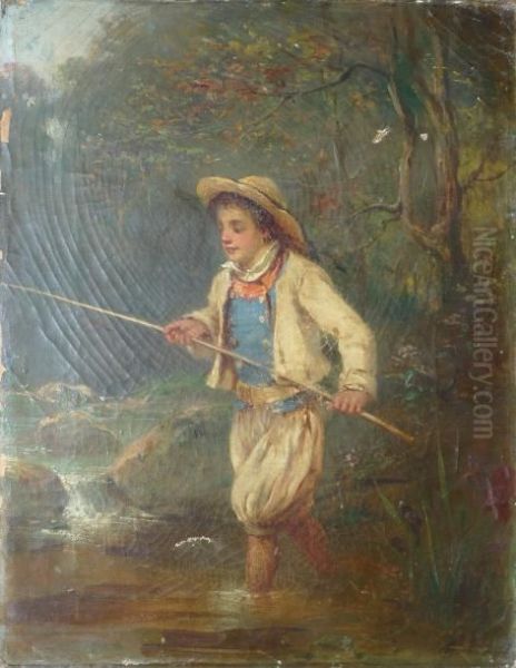 Petit Pecheur Breton Oil Painting by Eugene Lejeune