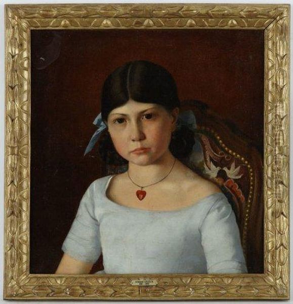 Portrait De Jeune Fille Oil Painting by Armand Hubert Simon Leleux