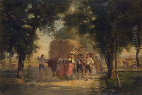 Le Retour Des Champs Oil Painting by Armand Hubert Simon Leleux