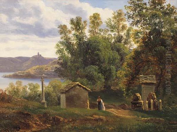 Pella, Lago D'orta Oil Painting by Giovan Battista Lelli