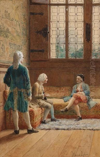 La Rencontre Desphilosophes Oil Painting by Maurice Leloir