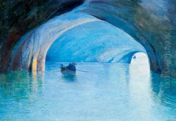 La Grotte Bleue A Capri Oil Painting by Rene Lelong