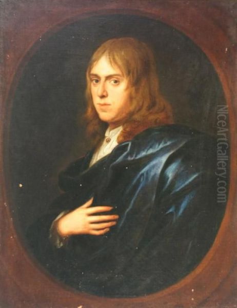 Portrait Of A Gentleman In A Blue Cloak Oil Painting by Sir Peter Lely