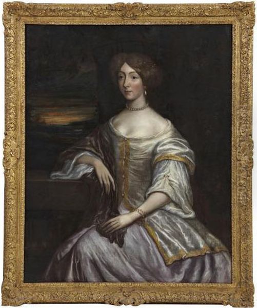 Portrait Of A Lady With Pearl Jewels Oil Painting by Sir Peter Lely