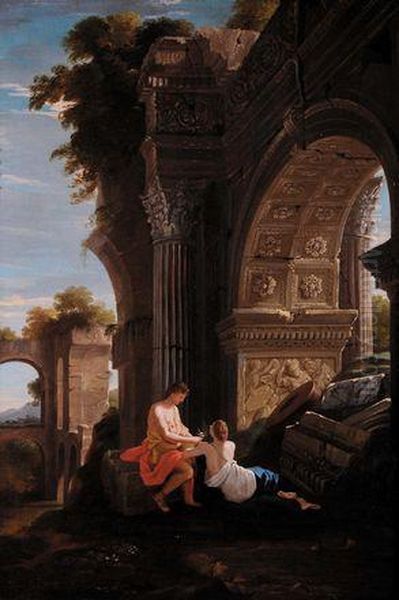 Arco Romano Con Personaggi Oil Painting by Jean Lemaire