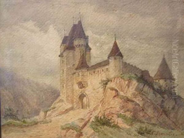 Chateau Oil Painting by Eglantine Robert-H. Lemaitre