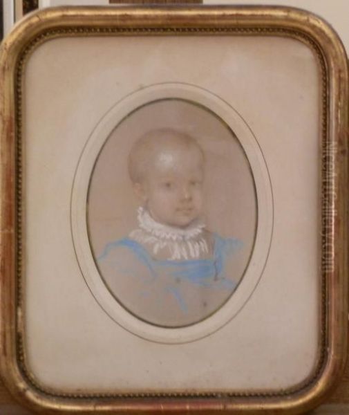 Portrait D'enfant Oil Painting by Jacques Edmond Leman