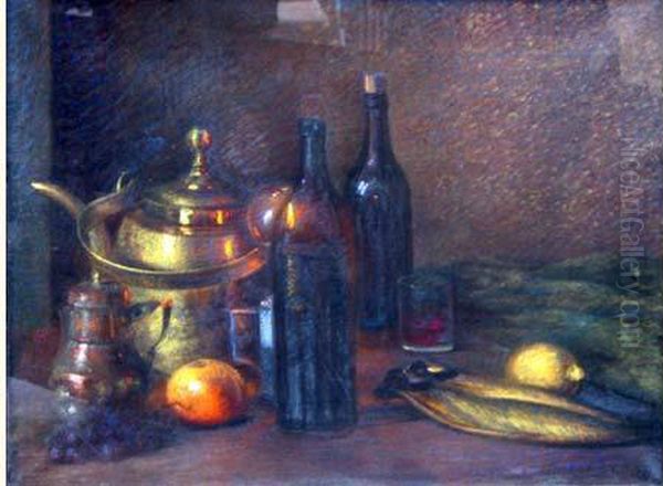 Nature Morte. Oil Painting by Jacques Edmond Leman