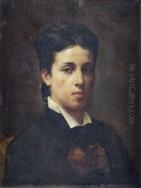 Portrait De Jeune Femme Oil Painting by Francois Fernand J. Lematte