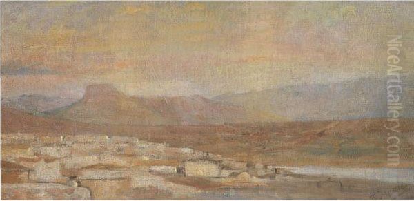 Athens Oil Painting by Polychronis Lembessis