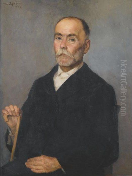 Portrait Of A Man Oil Painting by Polychronis Lembessis