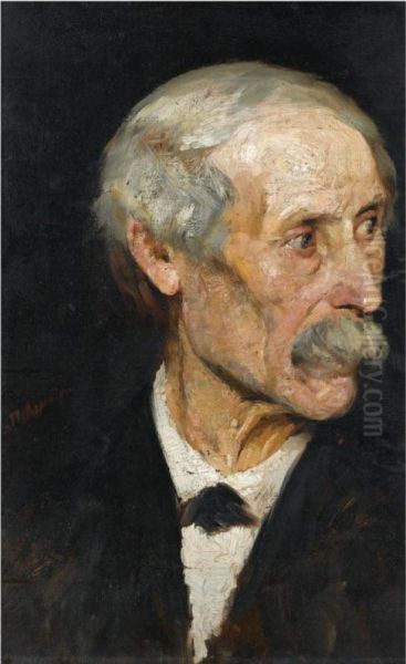 Portrait Of A Man Oil Painting by Polychronis Lembessis