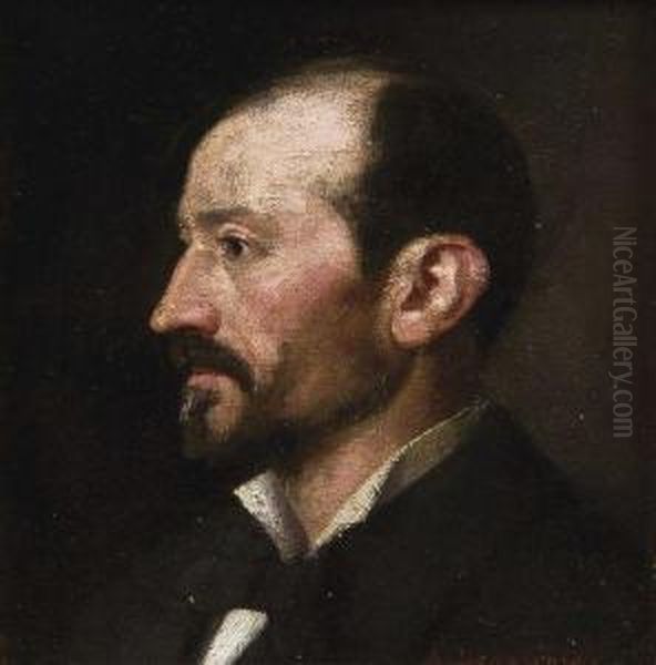 Portrait D'homme Oil Painting by Basile Lemeunier