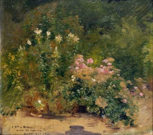 Fleurs Au Jardin Oil Painting by Basile Lemeunier