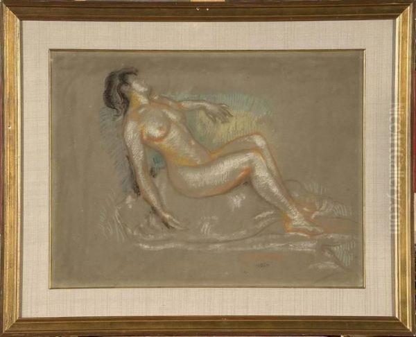 Femme Nue Allongee Oil Painting by Georges Lemmen