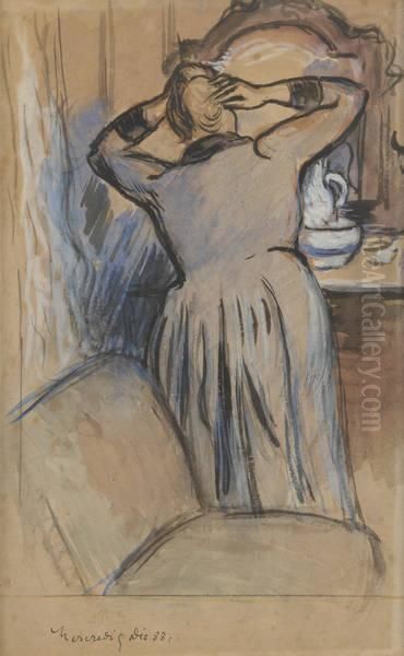 Dame A Sa Toilette Oil Painting by Georges Lemmen