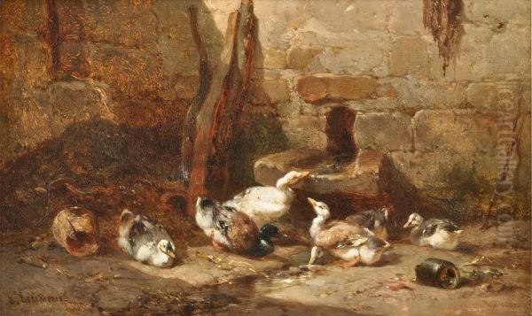 Patos Oil Painting by Theophile Victor Emile Lemmens