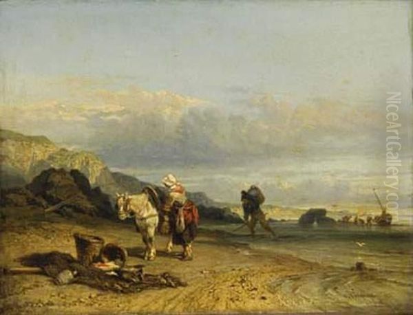 Le Retour De Peche Oil Painting by Theophile Victor Emile Lemmens