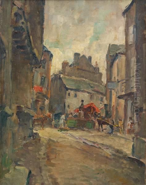 Ruelle En Auvergne Oil Painting by Georges Lemmers