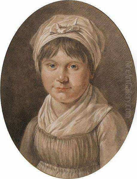 Portrait Of A Young Girl Oil Painting by Jacques-Antoine-Marie Lemoine