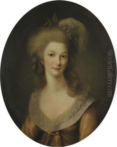 Portrait De Marie-therese-louise De Savoie-carignan Oil Painting by Marie-Victoire Lemoine