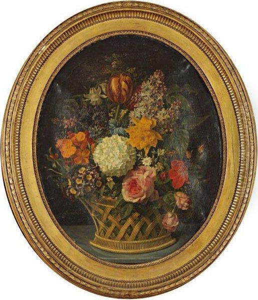 Corbeille De Fleurs Oil Painting by Marie-Victoire Lemoine