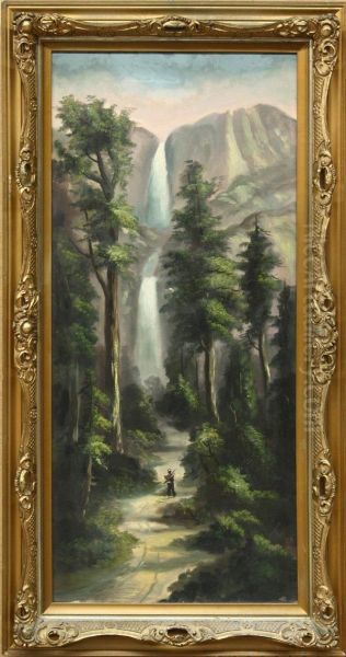 Yosemite Waterfalls Oil Painting by William M. Lemos