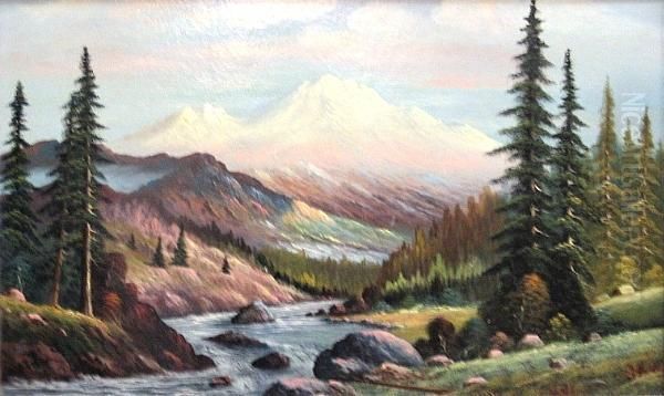 Mount Shasta Oil Painting by William M. Lemos