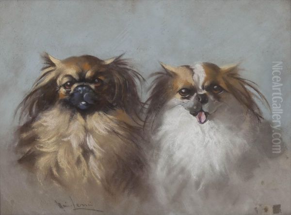 Cani Oil Painting by Marino Lenci