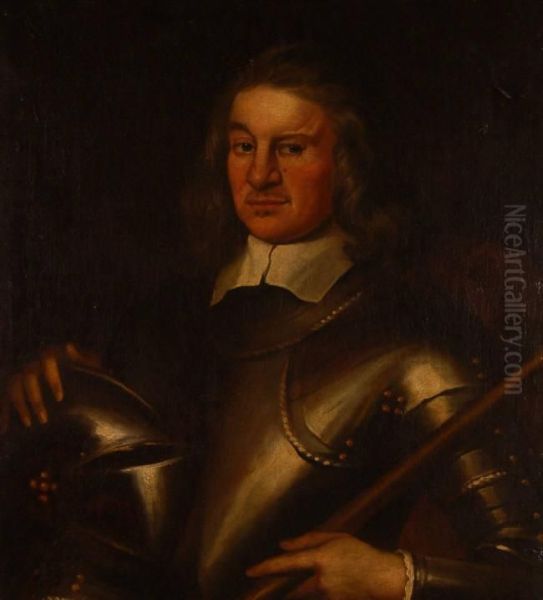 Portraitof A Man In Armour Oil Painting by Half Length