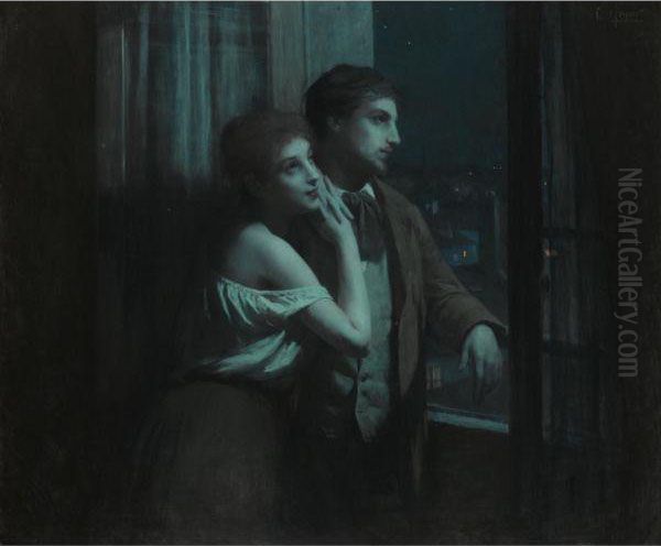 Reverie Oil Painting by Charles Amable Lenoir