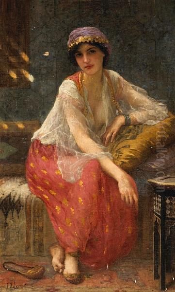 Odalisque Oil Painting by Charles Amable Lenoir