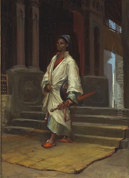 A Eunuch Guarding The Harem Oil Painting by Paul-Marie Lenoir