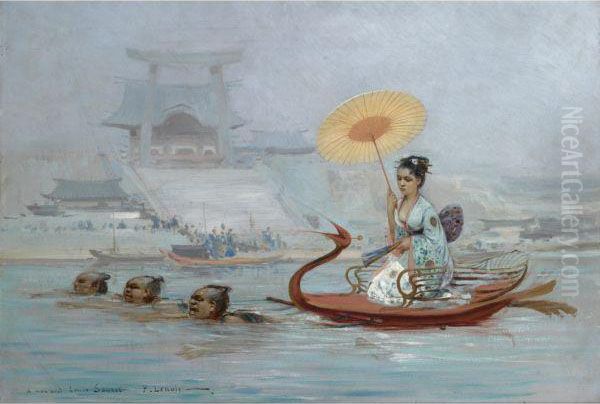 Le Bac Japonais Oil Painting by Paul-Marie Lenoir