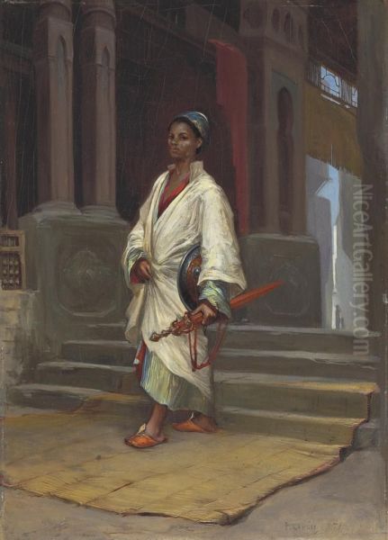 A Eunuch Guarding The Harem Oil Painting by Paul-Marie Lenoir