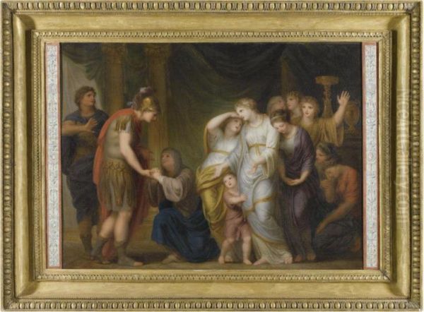 Alexander The Great Showing Mercy To The Family Of Darius Oil Painting by Andries Cornelis Lens