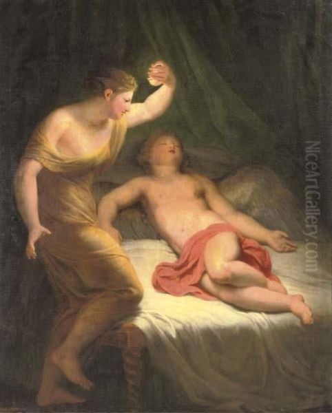 Amor And Psyche Oil Painting by Andries Cornelis Lens