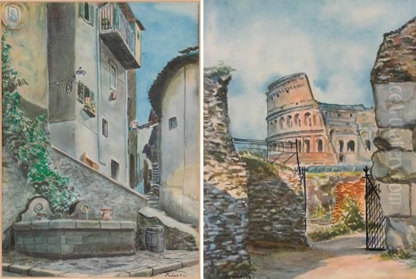 Scorcio Di Paese Oil Painting by Rocco Lentini