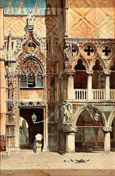 El Palacio Ducal De Venecia Oil Painting by Rocco Lentini