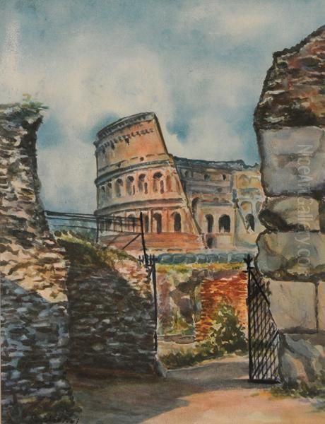 Scorcio Del Colosseo Oil Painting by Rocco Lentini