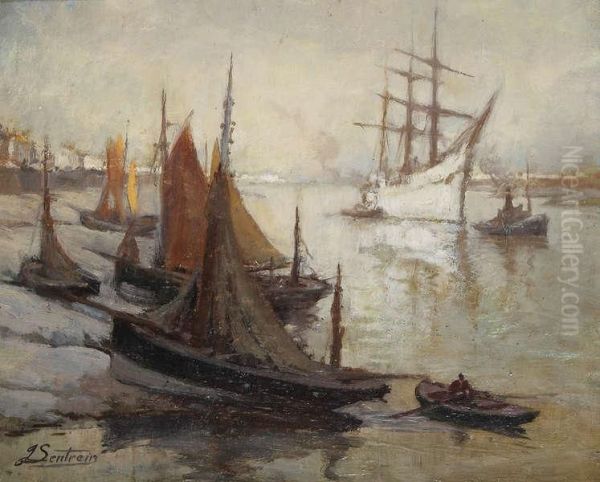 Het Vertrek Van De Mercator Innieuwpoort Oil Painting by Jules Lentrein