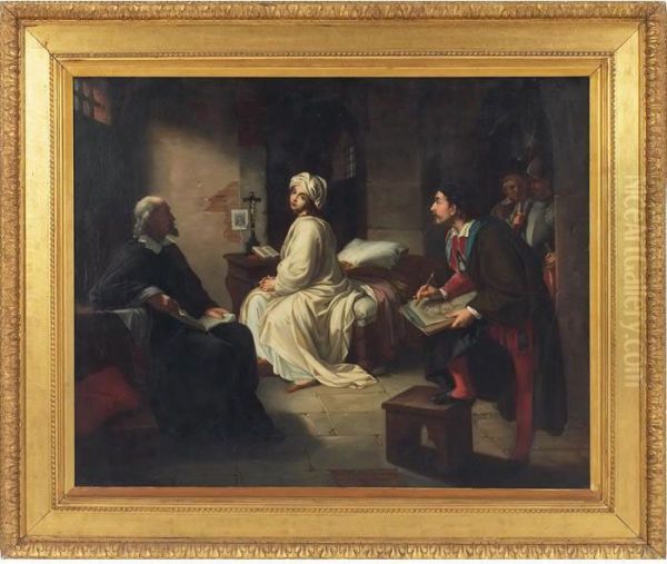 Beatrice De Cenci And Guido Oil Painting by Achille Leonardi