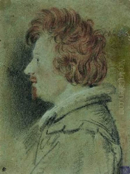 Portrait D'homme De Profil A Gauche Oil Painting by Ippolito Leoni