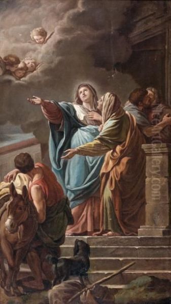 La Visitation Oil Painting by Francois-Bernard Lepicie