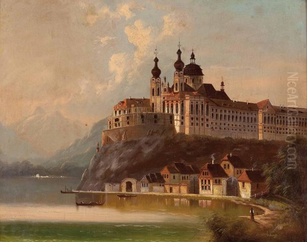 Blick Auf Stift Melk Oil Painting by Ferdinand Lepie