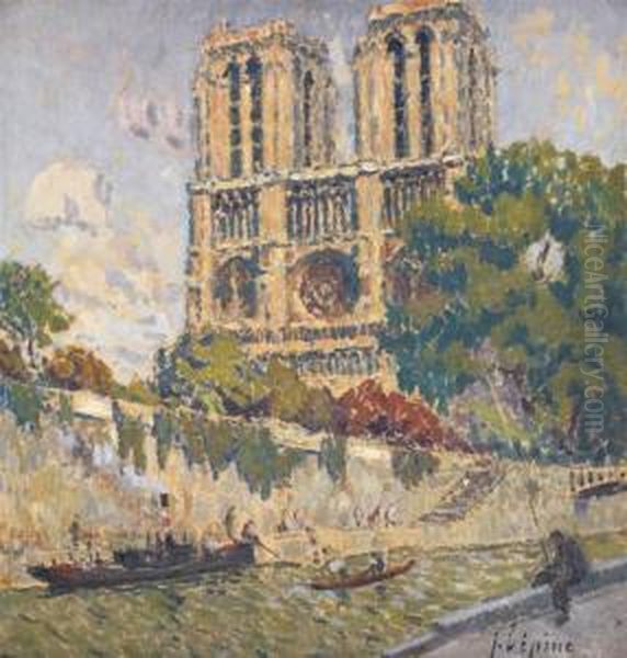 Vue De Notre Dame Oil Painting by Joseph Lepine