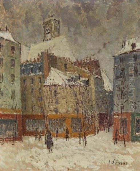 Place Enneigee Oil Painting by Joseph Lepine