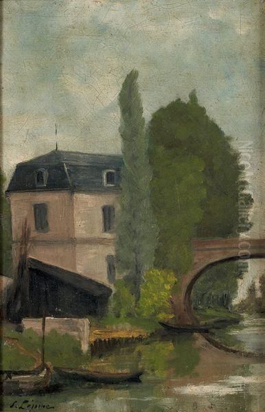 Riviere A Pontoise Oil Painting by Stanislas Lepine