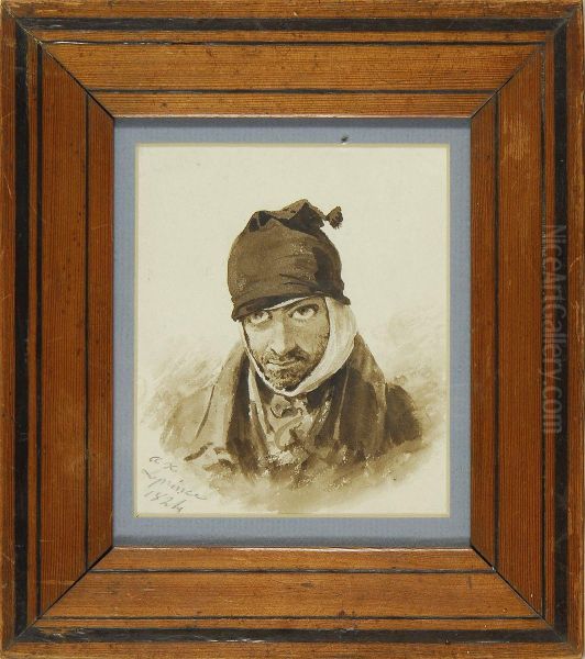 Leopold Malade Oil Painting by Auguste-Xavier Leprince