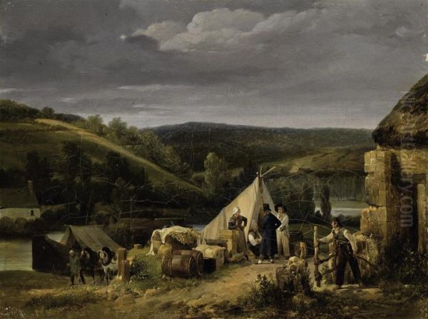 Scene De Vie En Milieu Rural Oil Painting by Auguste-Xavier Leprince